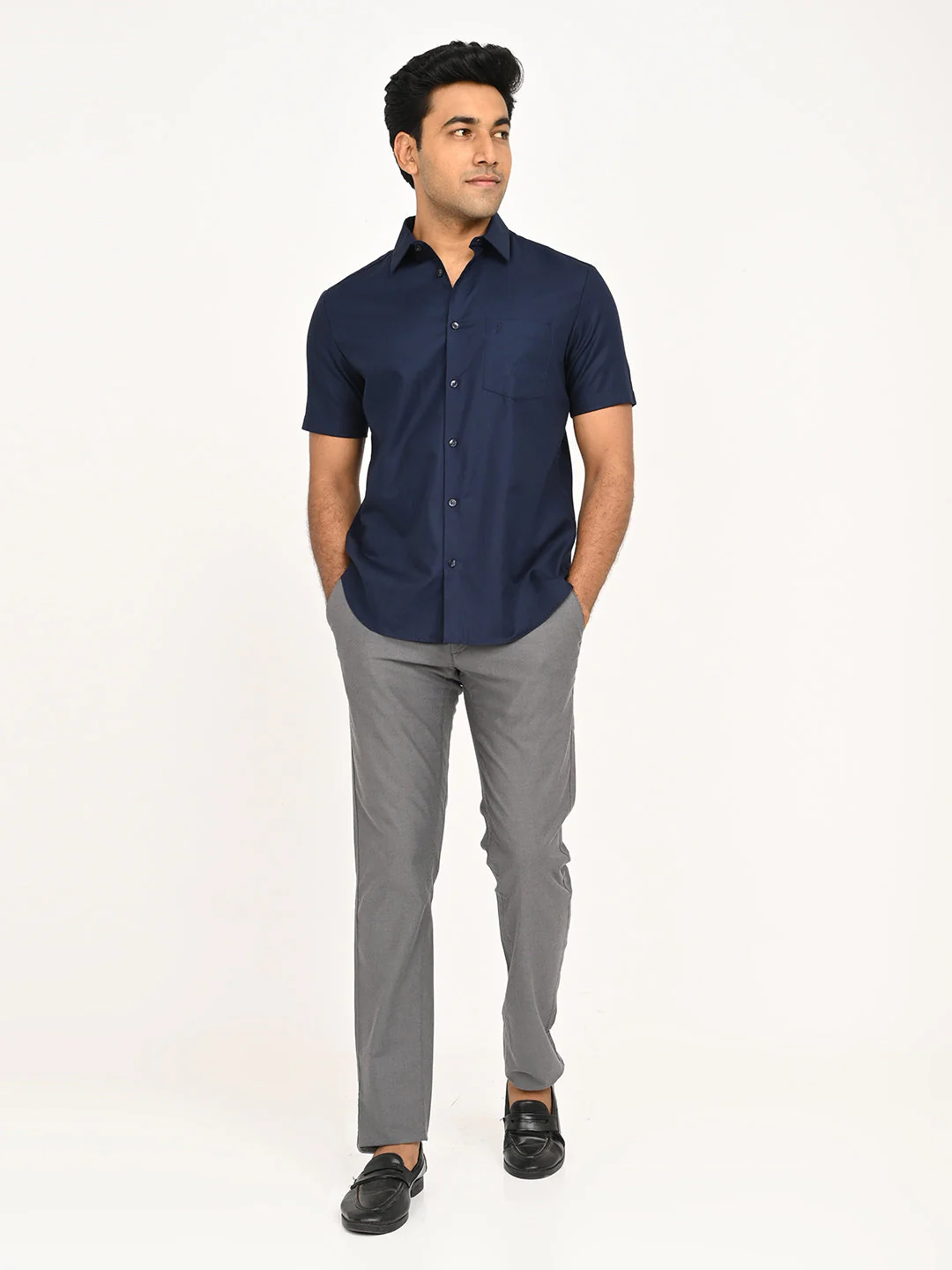 Men's Solid Half Sleeve Cotton Shirt - Image 6