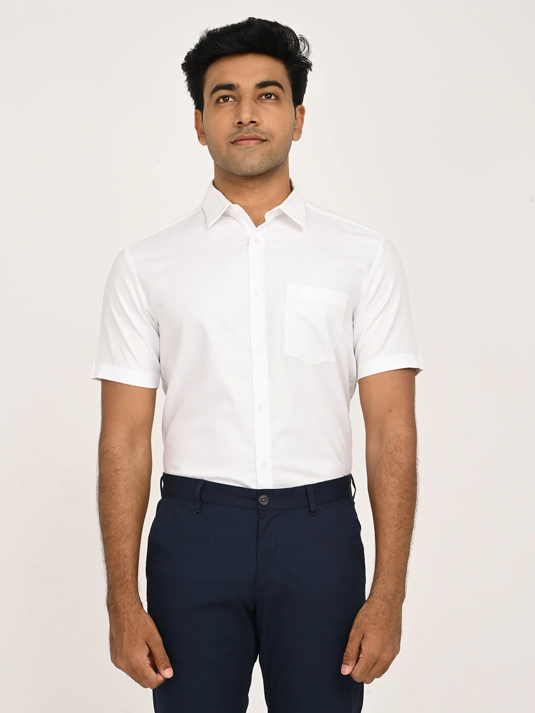 Men's Solid Half Sleeve Cotton Shirt - Image 7