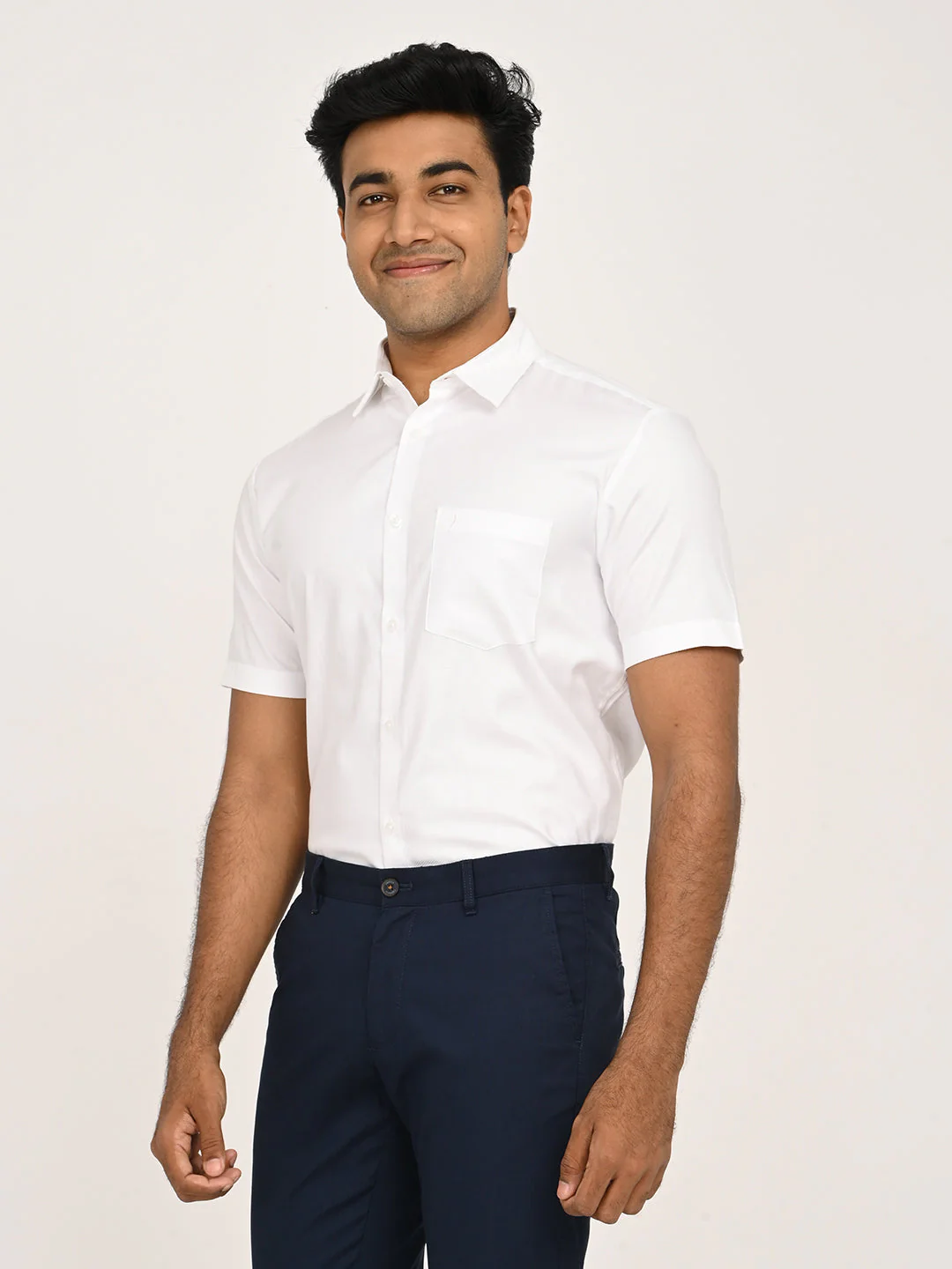Men's Solid Half Sleeve Cotton Shirt - Image 8
