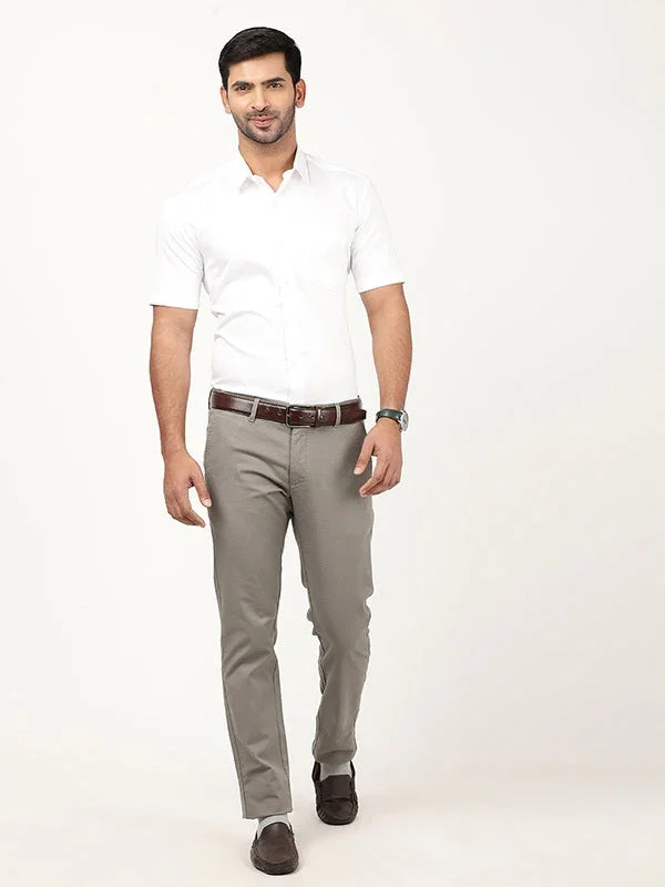 Men's Solid Half Sleeves Cotton Stretch Shirt - Image 29
