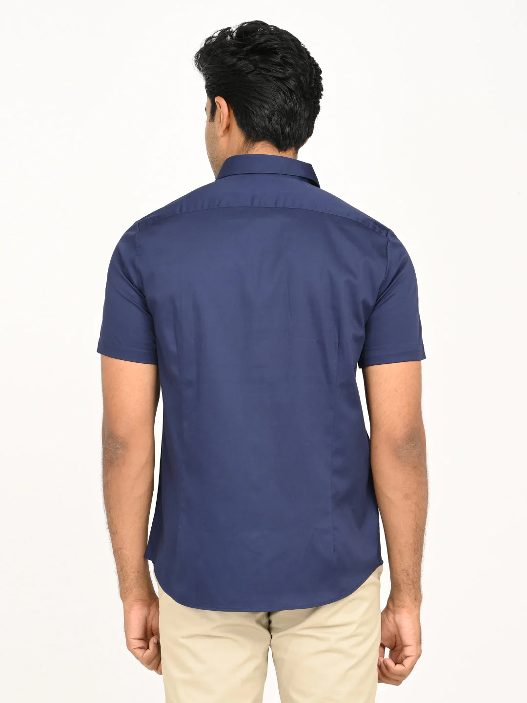 Men's Solid Half Sleeve Cotton Stretch Shirt - Image 4
