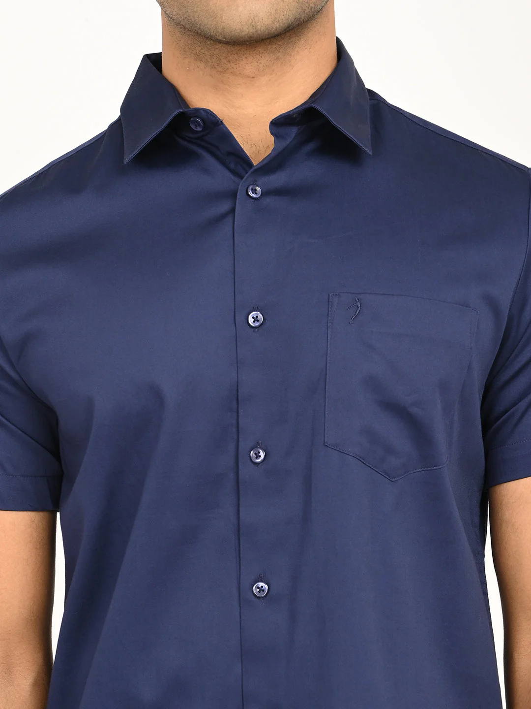 Men's Solid Half Sleeve Cotton Stretch Shirt - Image 5