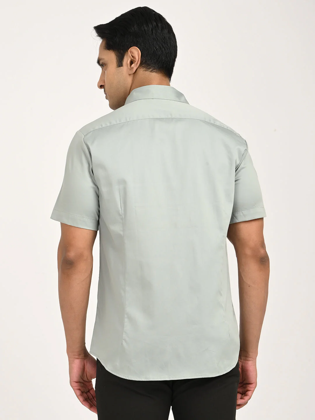 Men's Solid Half Sleeve Cotton Stretch Shirt - Image 10