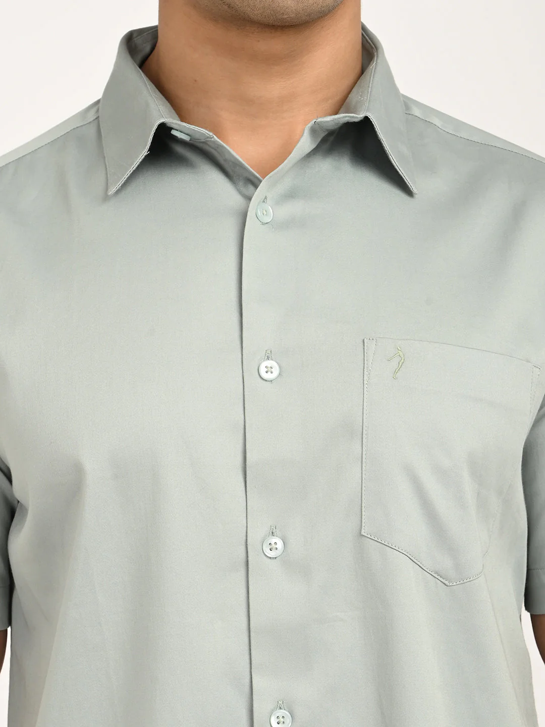 Men's Solid Half Sleeve Cotton Stretch Shirt - Image 11