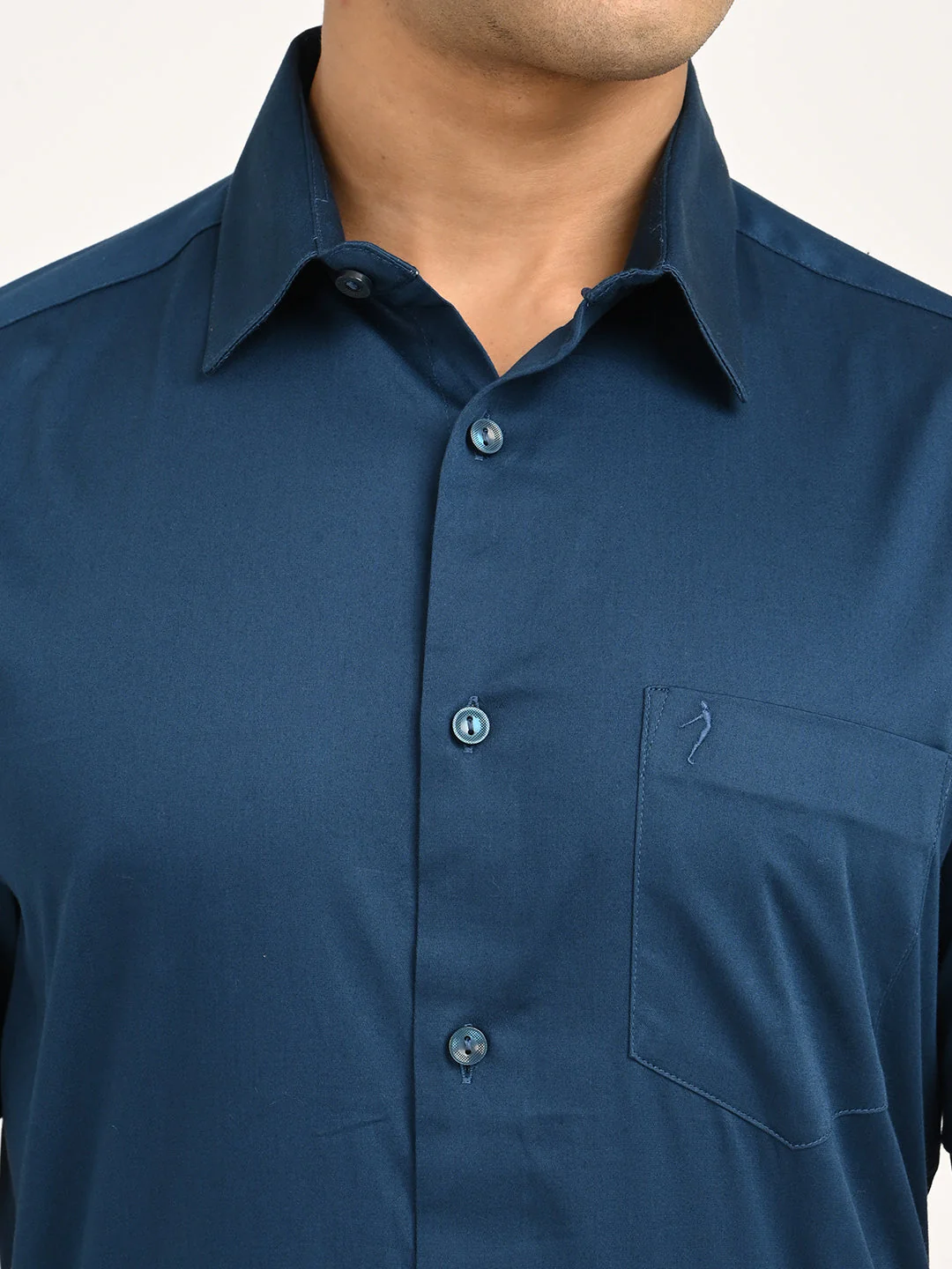 Men's Solid Half Sleeve Cotton Stretch Shirt - Image 5