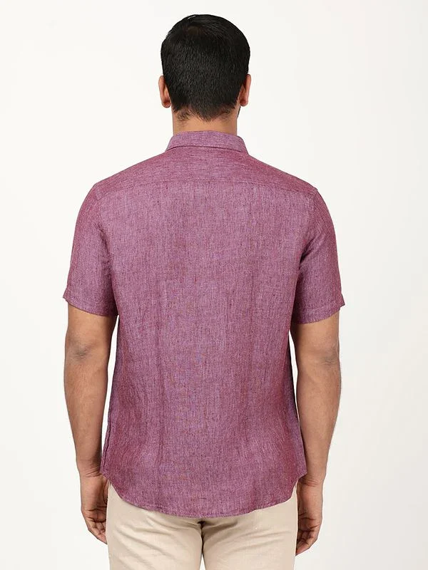 Men's Solid Half Sleeves Linen Shirt - Image 10