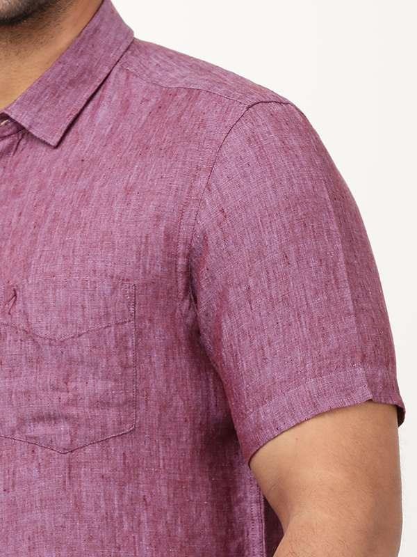 Men's Solid Half Sleeves Linen Shirt - Image 8