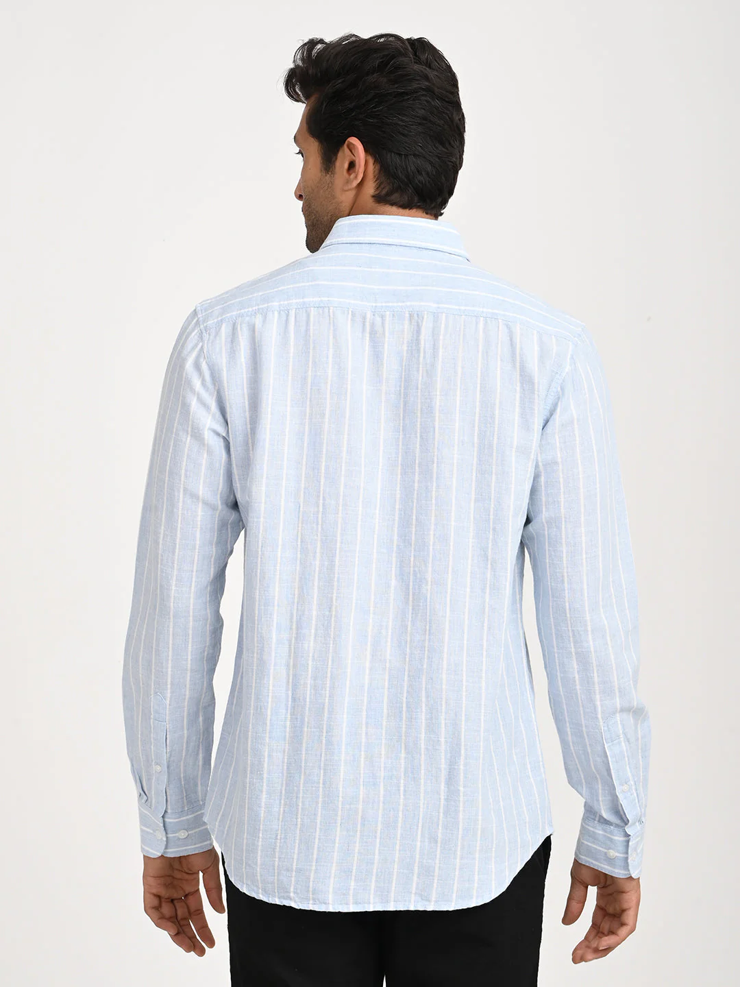 Men's Striped Full Sleeve Cotton Blend Shirt - Image 4