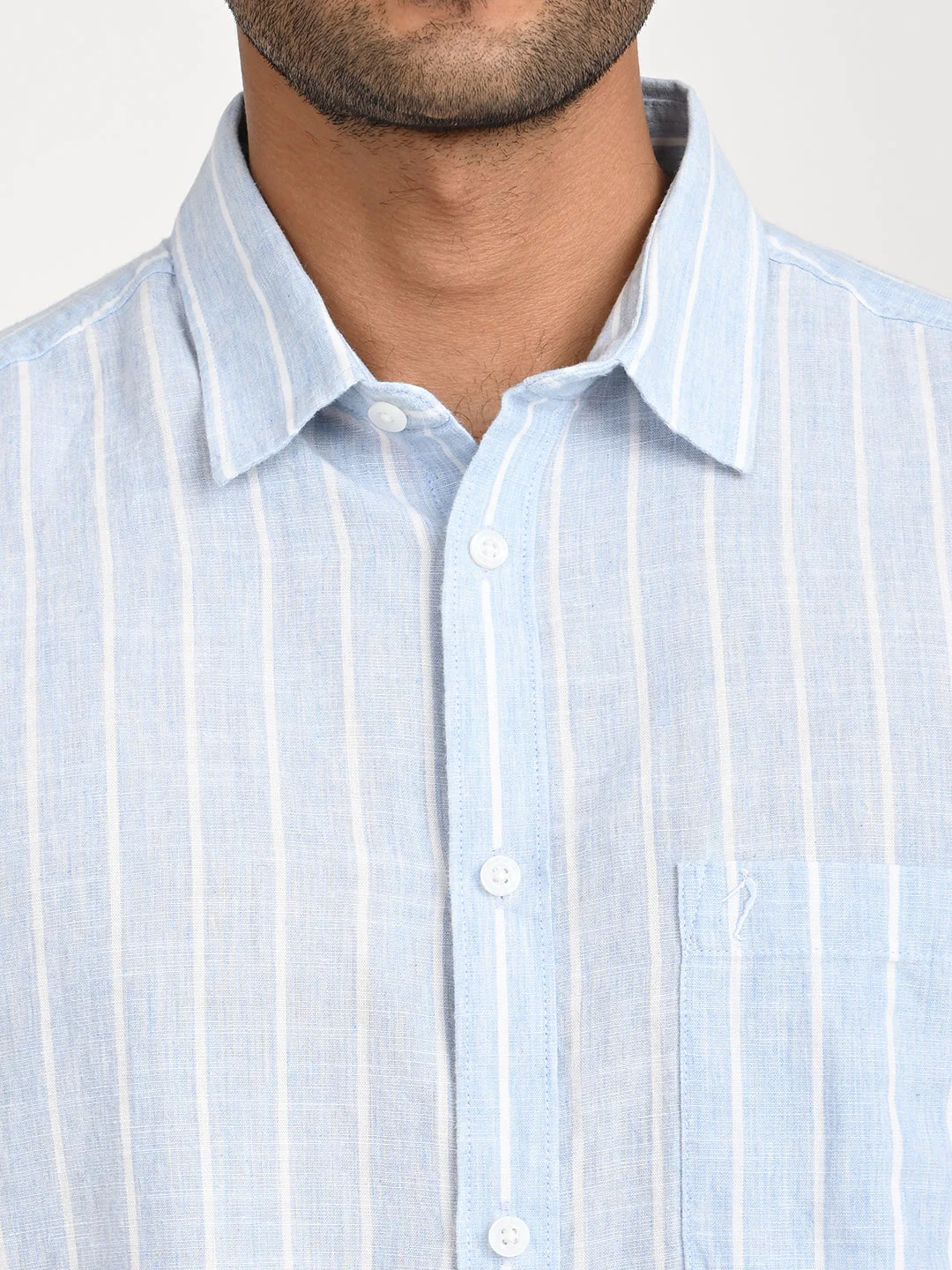 Men's Striped Full Sleeve Cotton Blend Shirt - Image 5