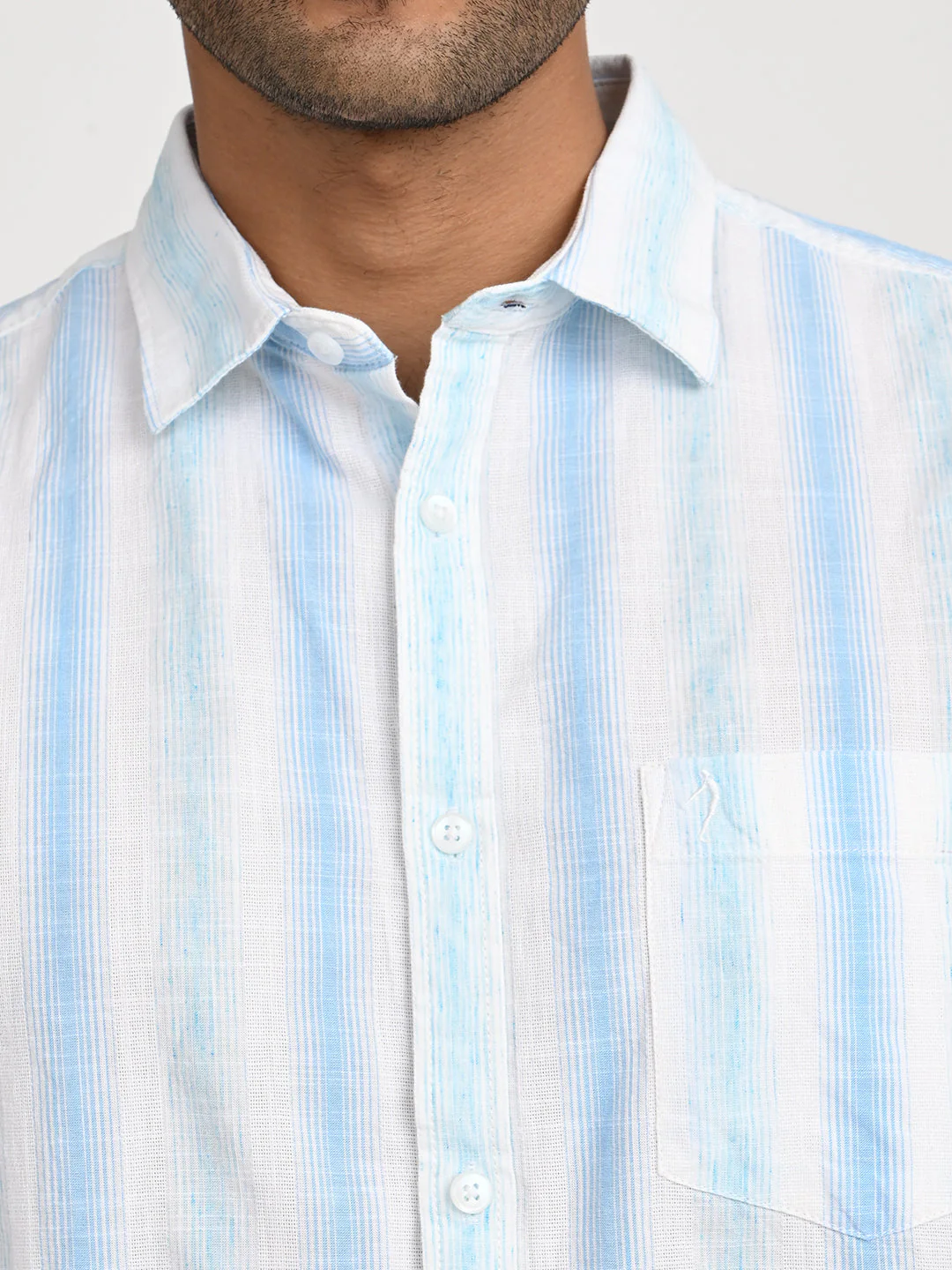 Men's Striped Full Sleeve Cotton Blend Shirt - Image 5