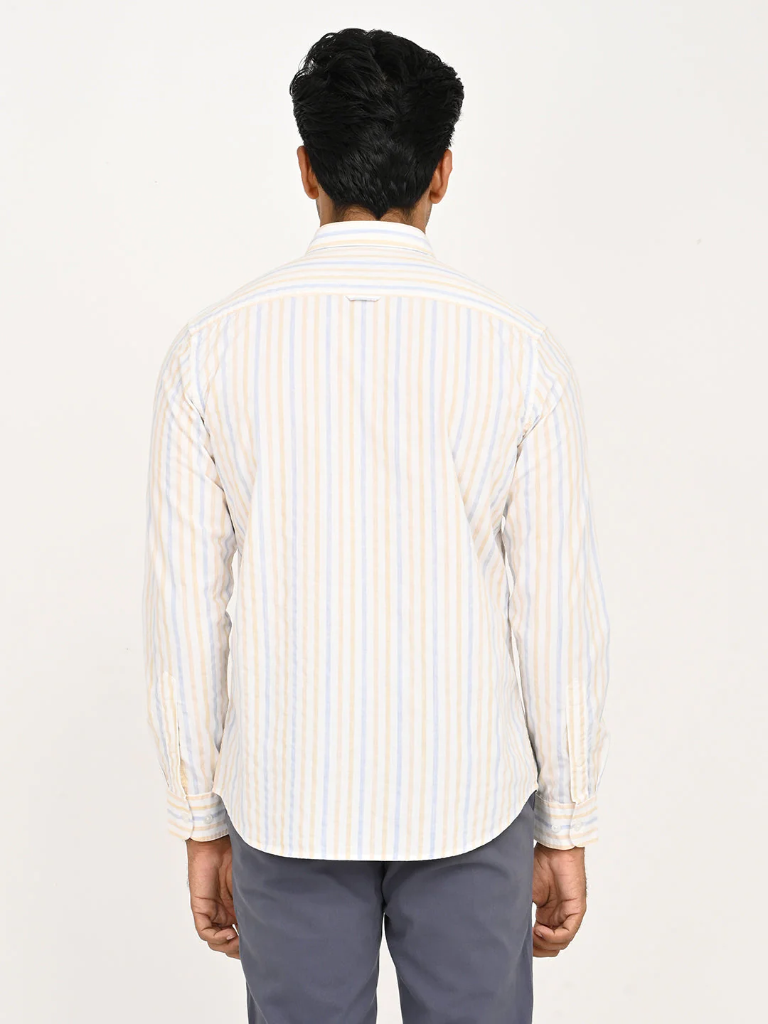 Men's Striped Full Sleeve Cotton Blend Shirt - Image 4