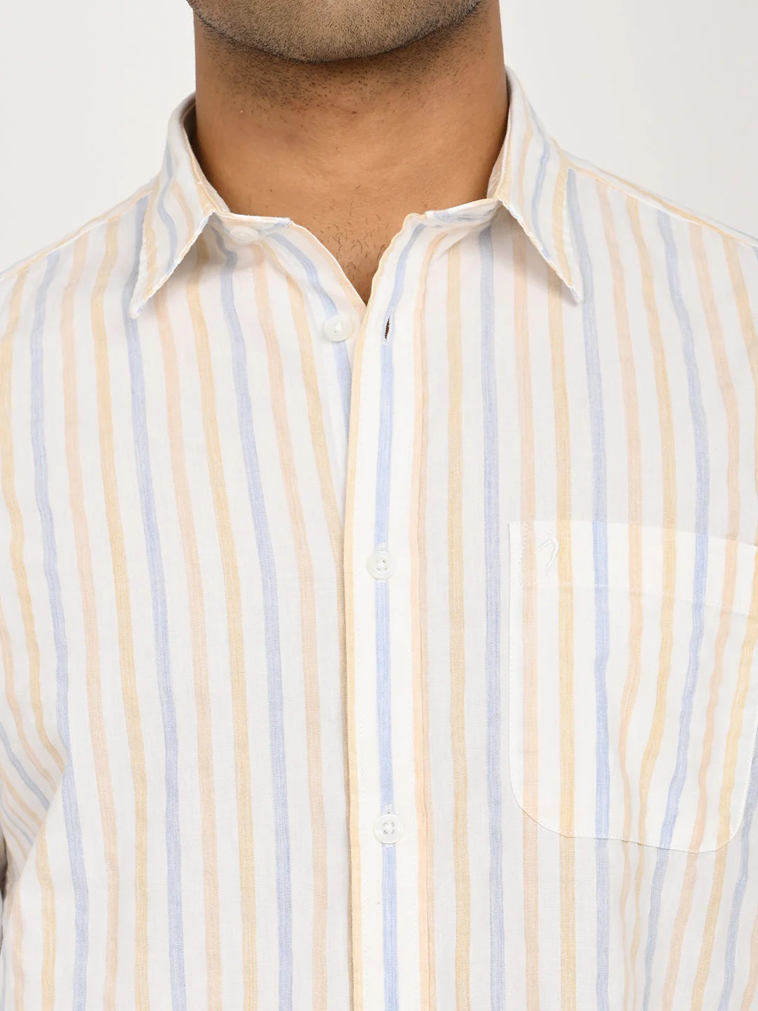 Men's Striped Full Sleeve Cotton Blend Shirt - Image 5