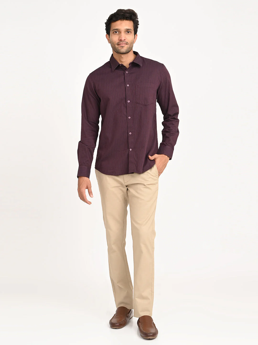 Men's Striped Full Sleeve Cotton Shirt - Image 6