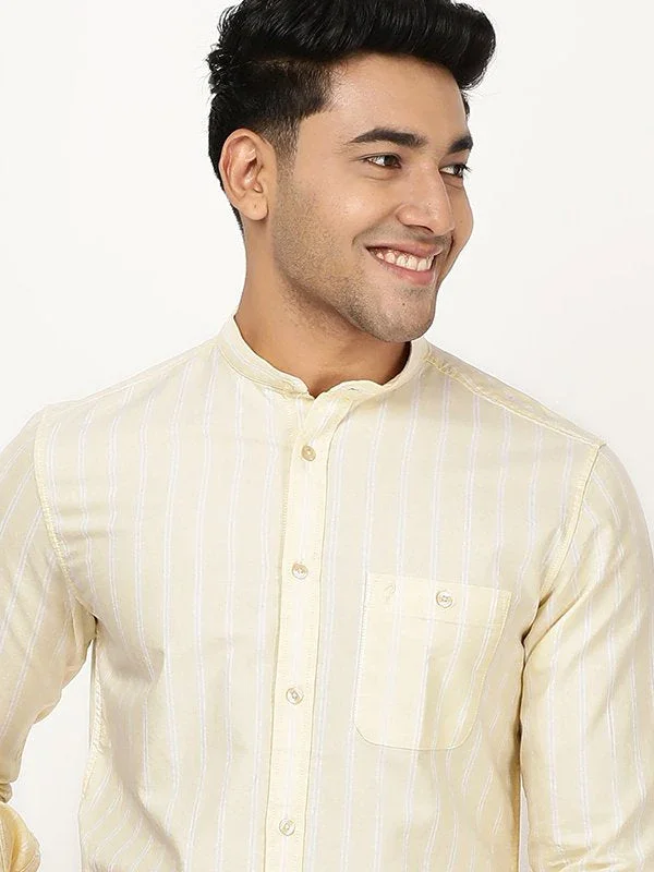 Men's Striped Full Sleeves Cotton Shirt - Image 2