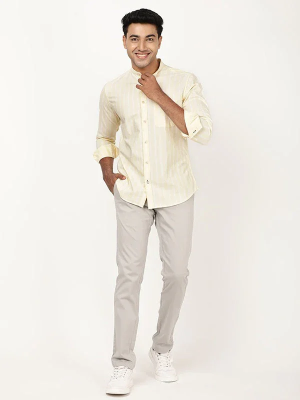 Men's Striped Full Sleeves Cotton Shirt - Image 4