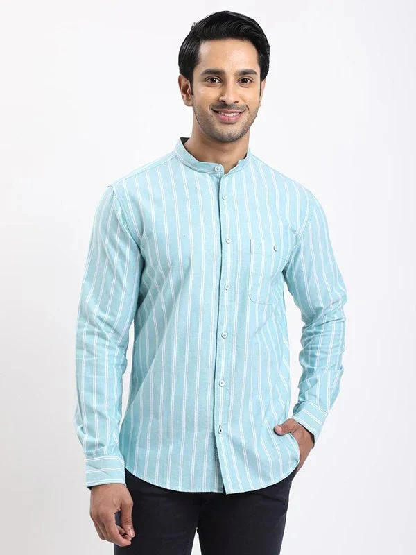 Men's Striped Full Sleeves Cotton Shirt - Image 6