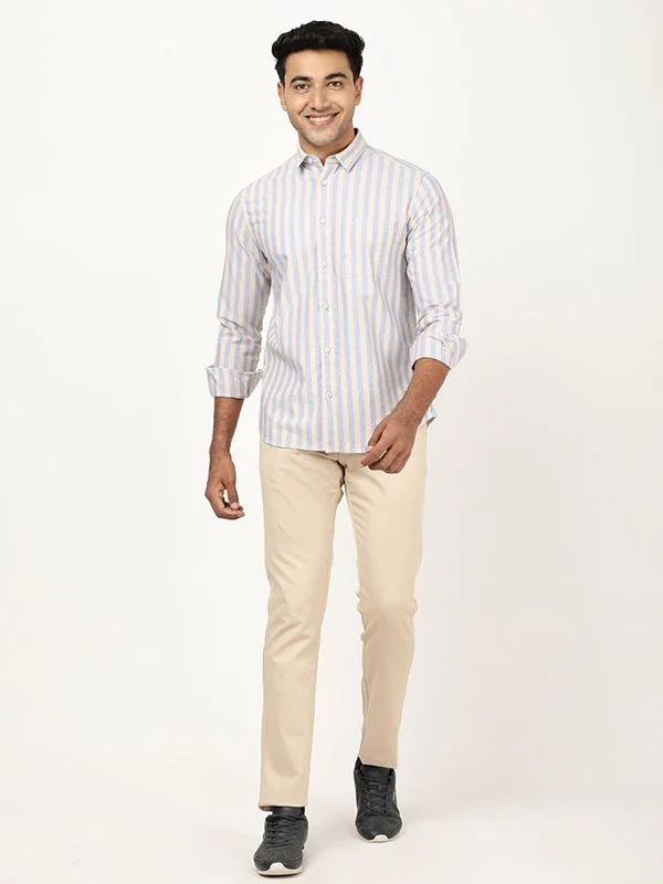 Men's Striped Full Sleeves Cotton Shirt - Image 4