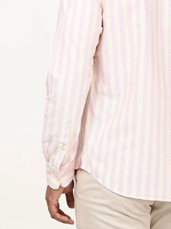 Men's Striped Full Sleeves Cotton Shirt - Image 8