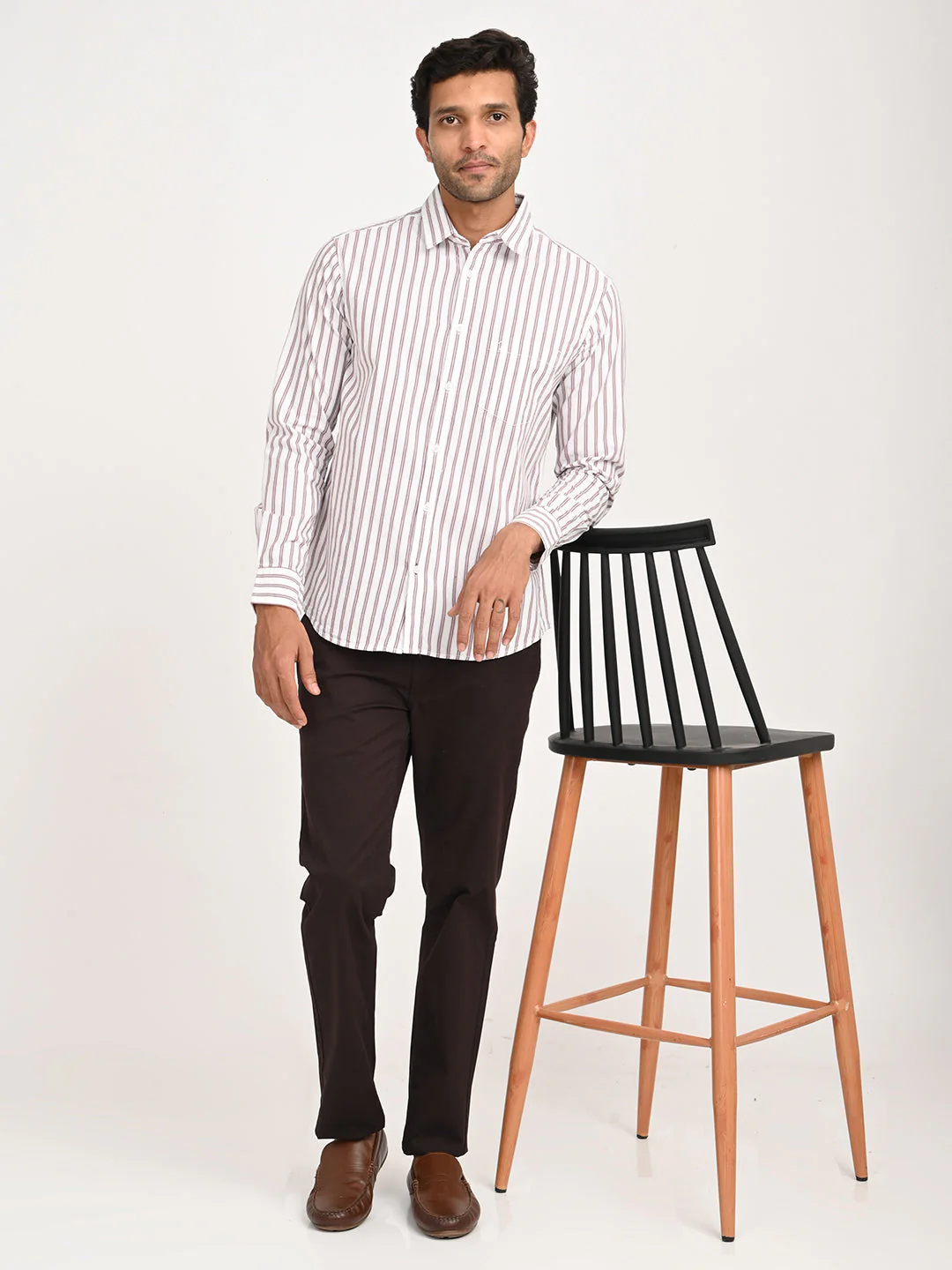 Men's Striped Full Sleeve Cotton Shirt - Image 12