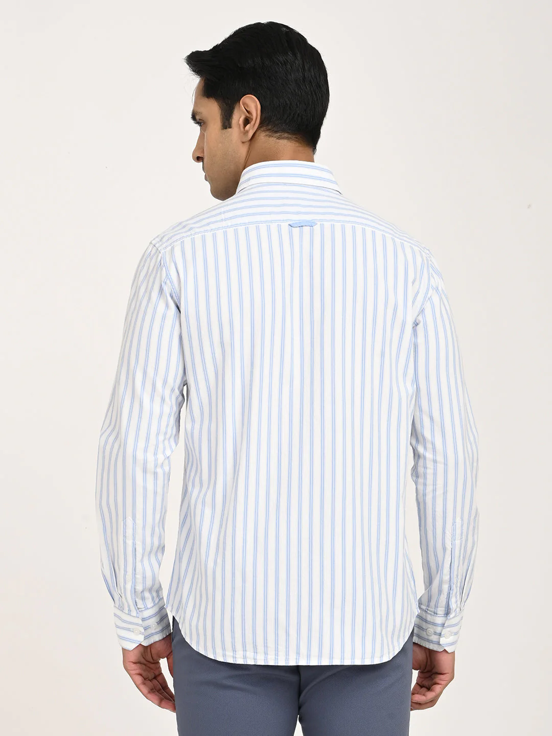 Men's Striped Full Sleeve Cotton Shirt - Image 4