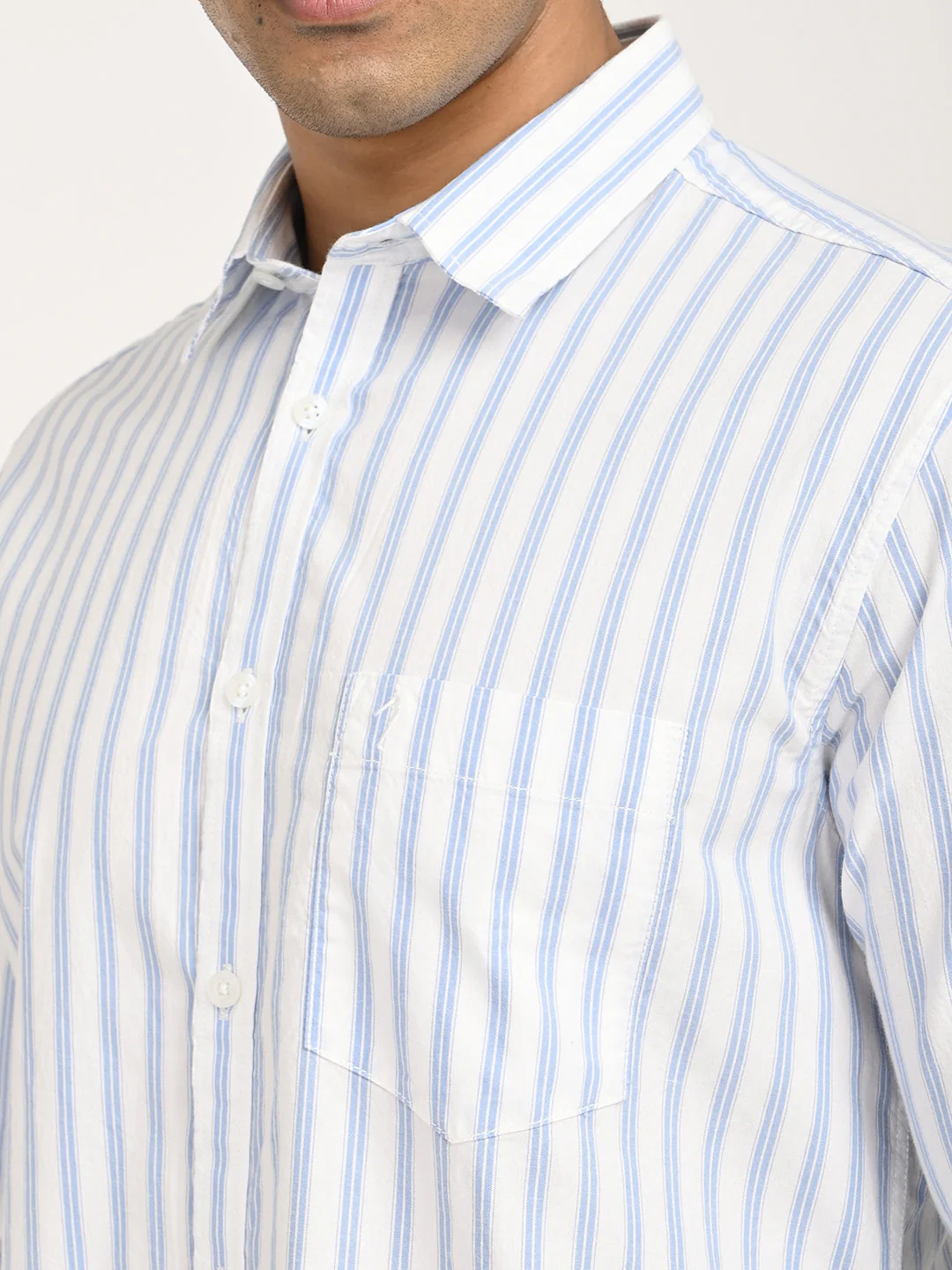 Men's Striped Full Sleeve Cotton Shirt - Image 5