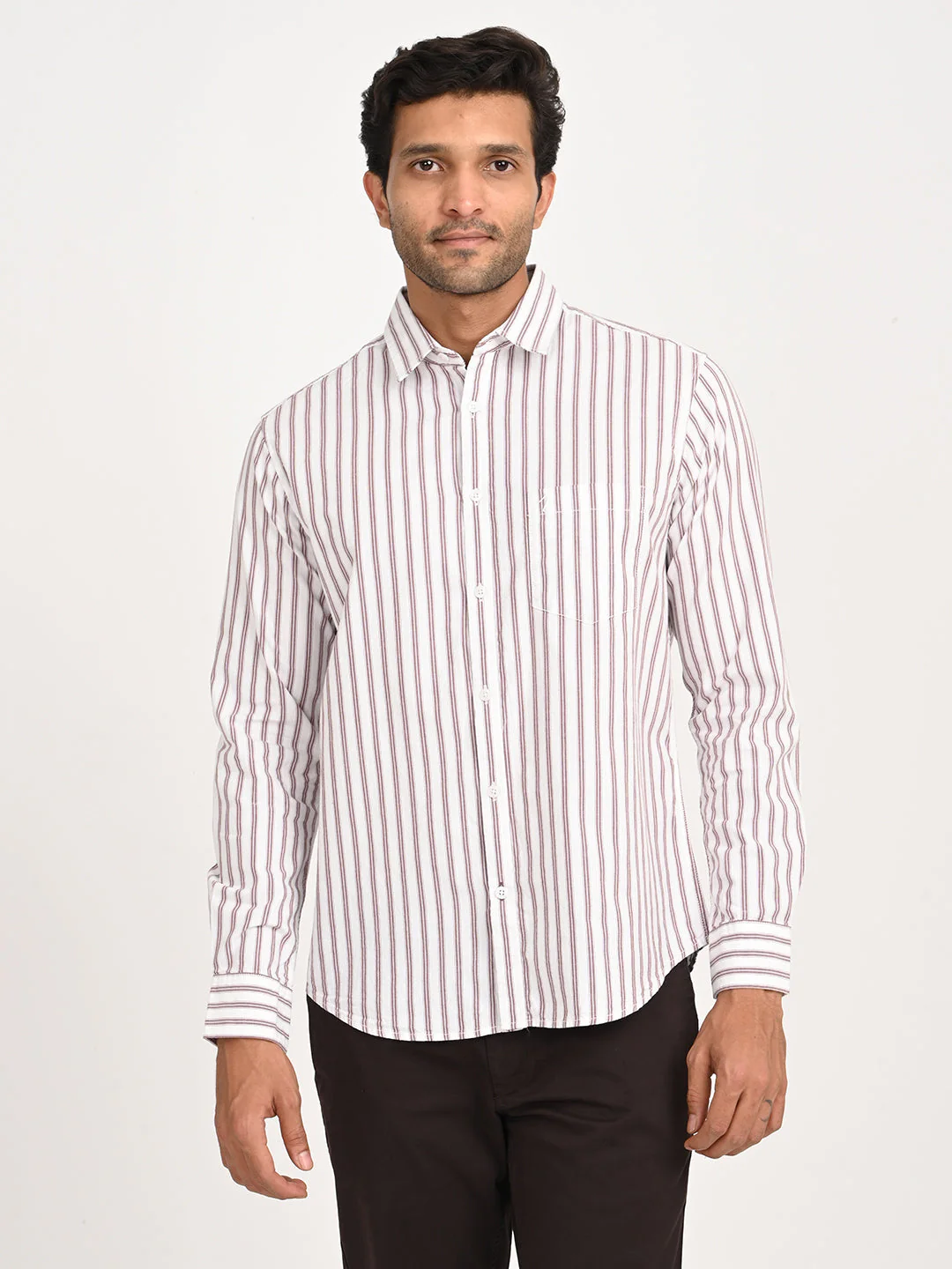 Men's Striped Full Sleeve Cotton Shirt - Image 7