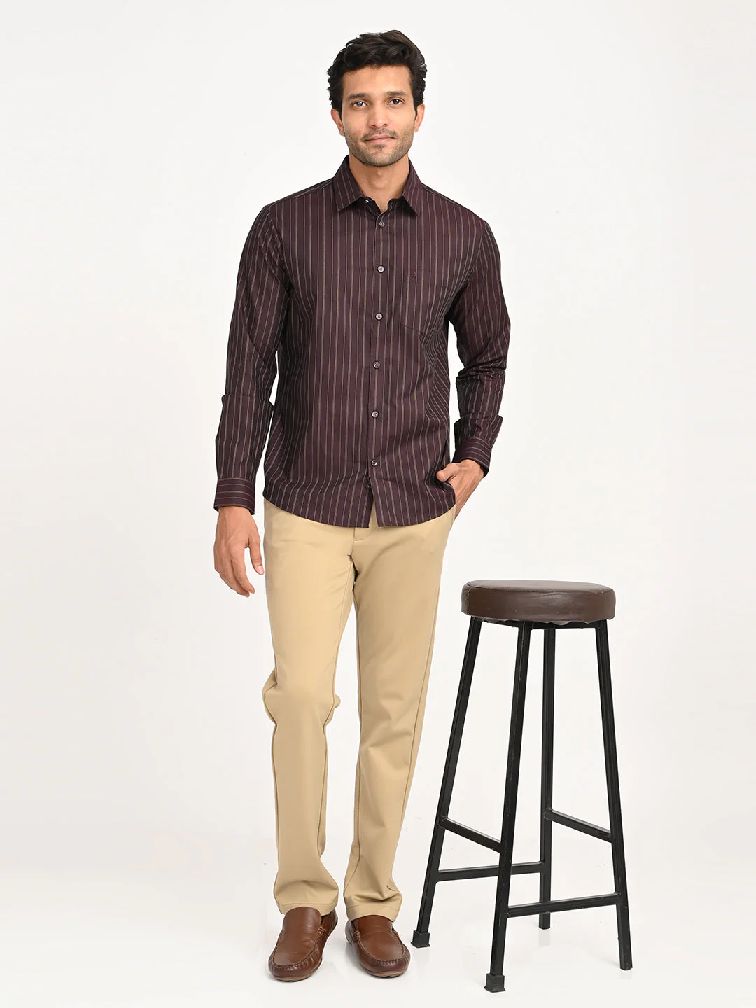 Men's Striped Full Sleeve Cotton Shirt - Image 12