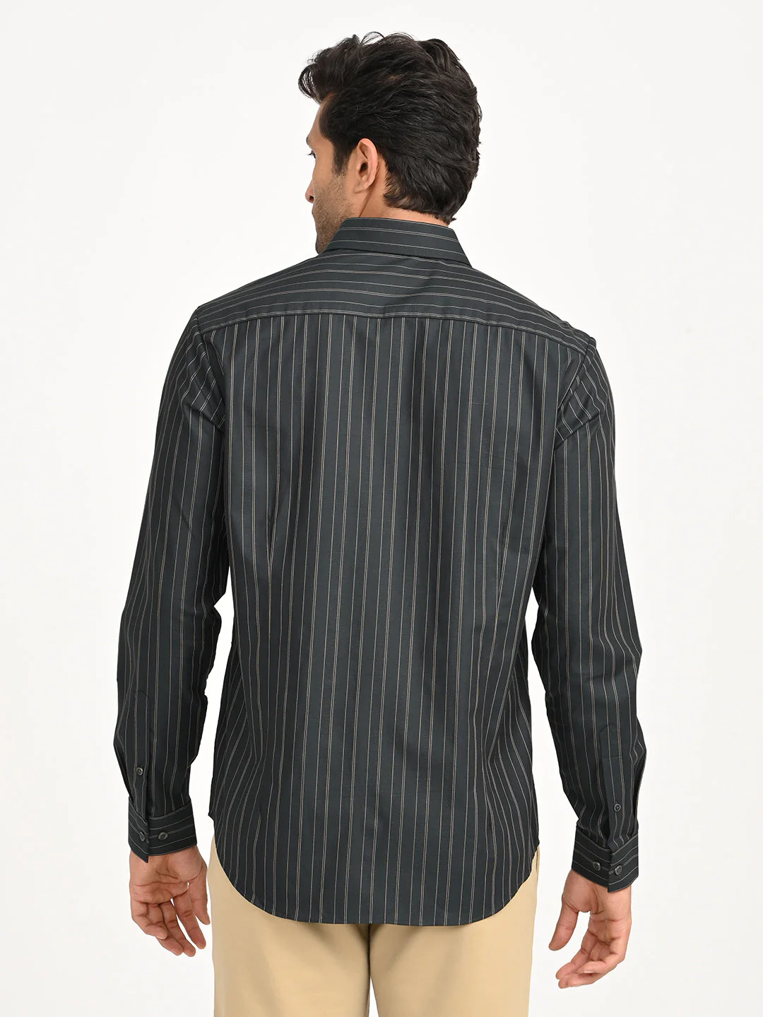 Men's Striped Full Sleeve Cotton Shirt - Image 4