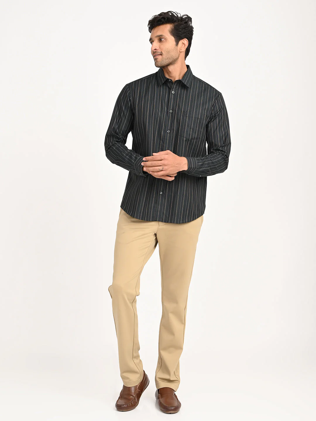 Men's Striped Full Sleeve Cotton Shirt - Image 6