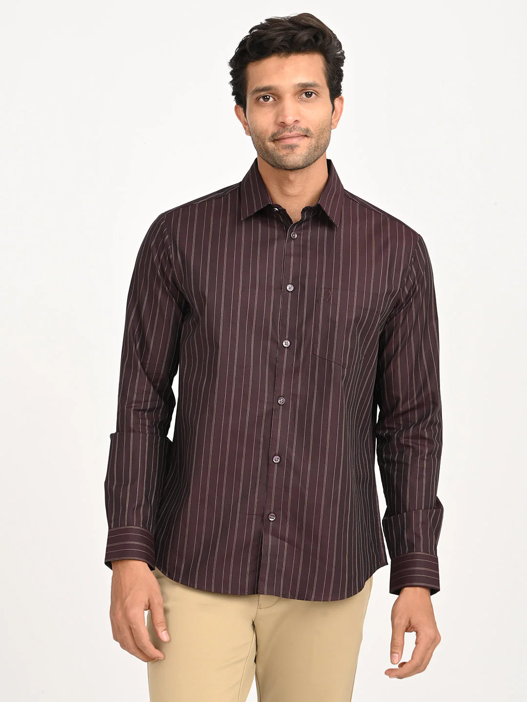 Men's Striped Full Sleeve Cotton Shirt - Image 7