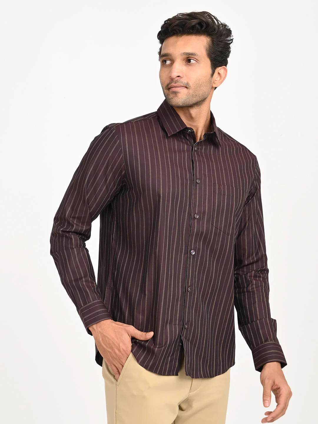 Men's Striped Full Sleeve Cotton Shirt - Image 9