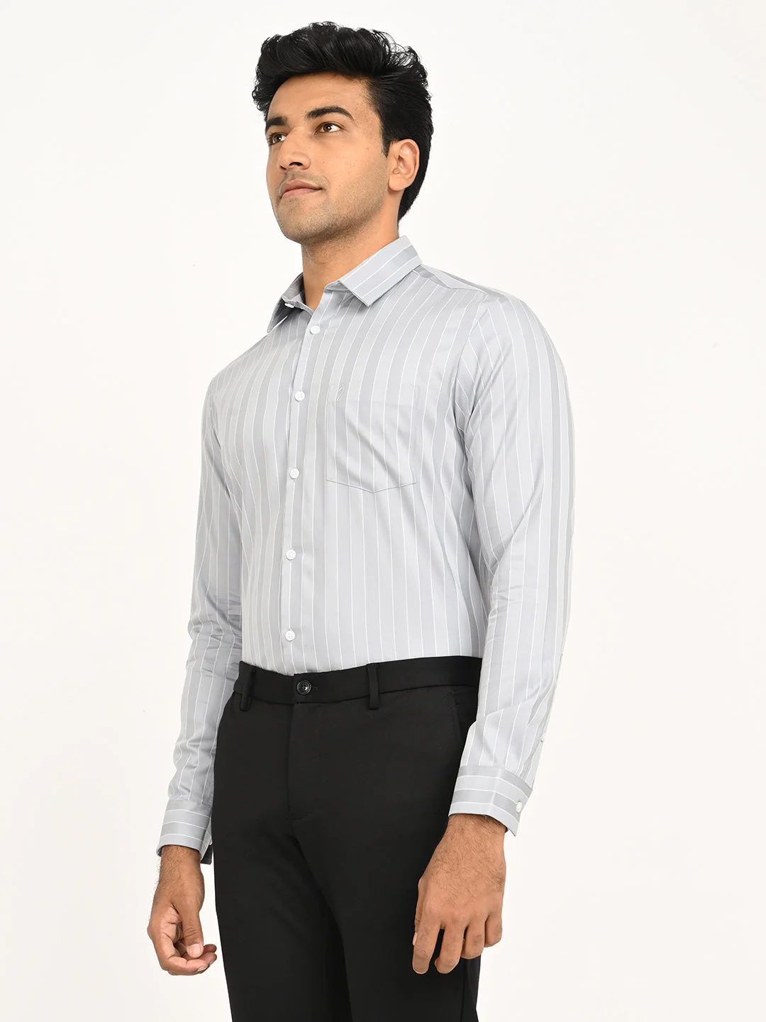 Men's Striped Full Sleeve Cotton Shirt - Image 2