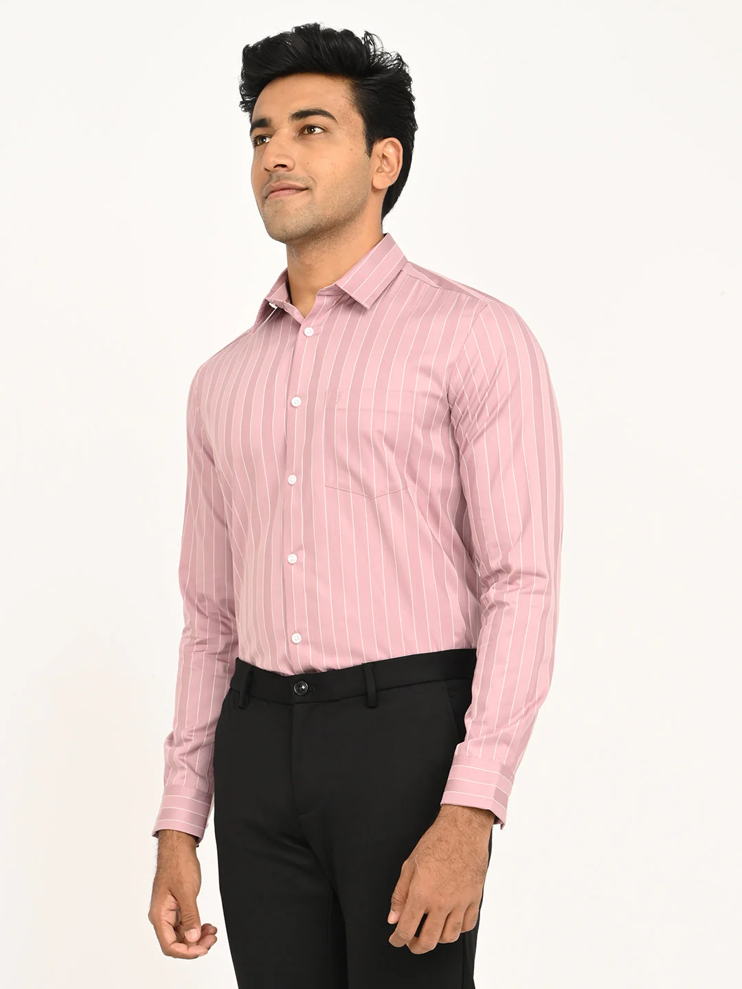 Men's Striped Full Sleeve Cotton Shirt - Image 8