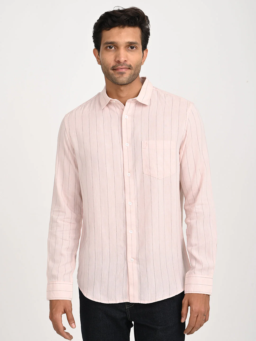 Men's Striped Full Sleeve Tencel Blend Shirt