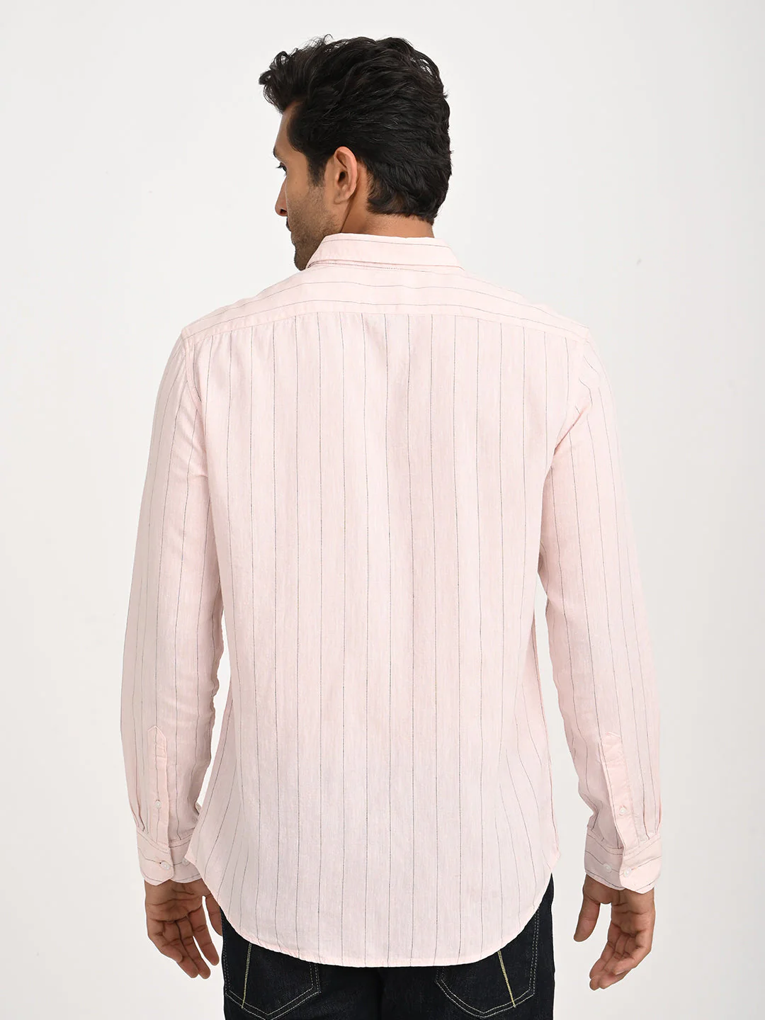 Men's Striped Full Sleeve Tencel Blend Shirt - Image 4