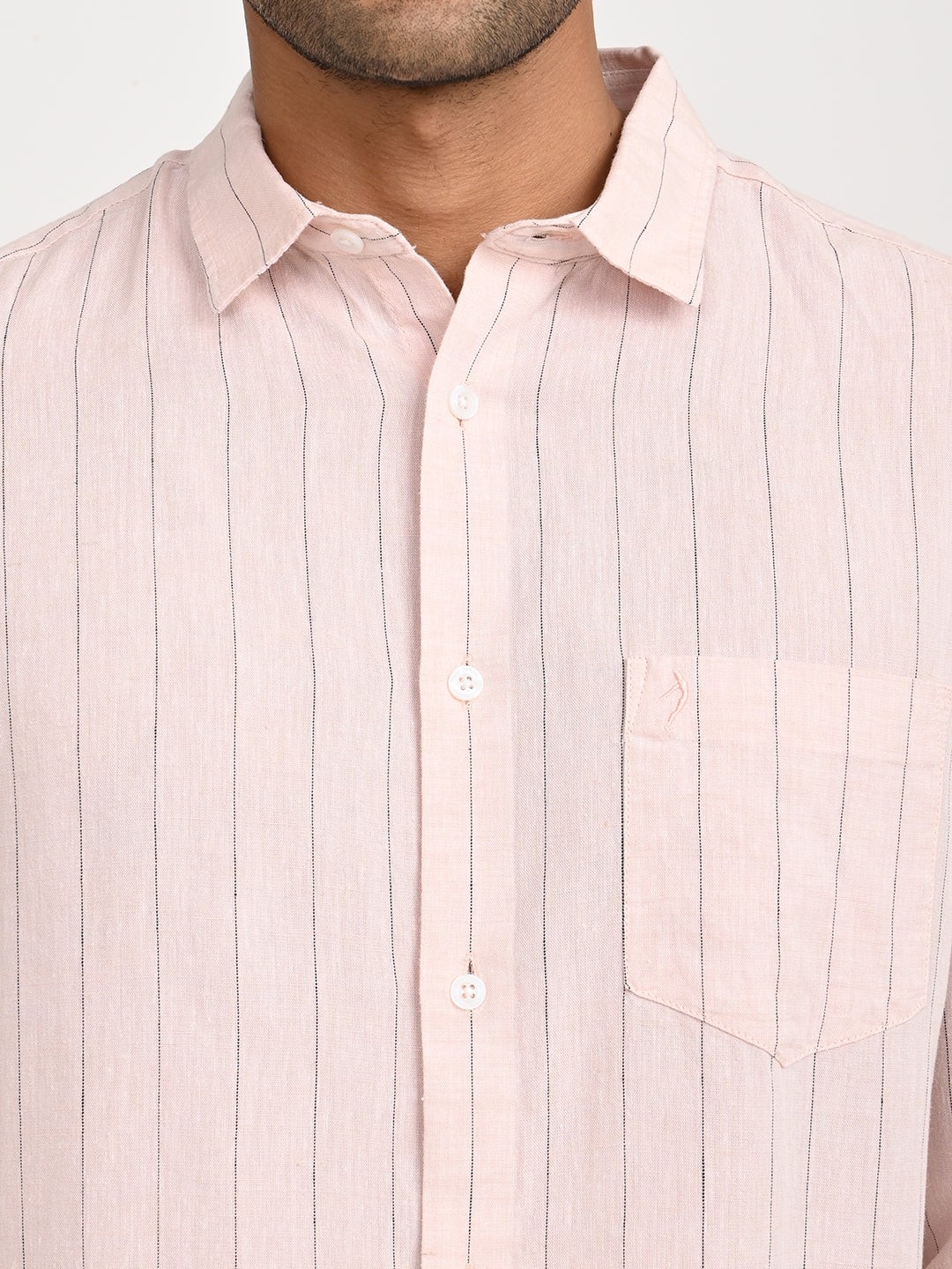Men's Striped Full Sleeve Tencel Blend Shirt - Image 5