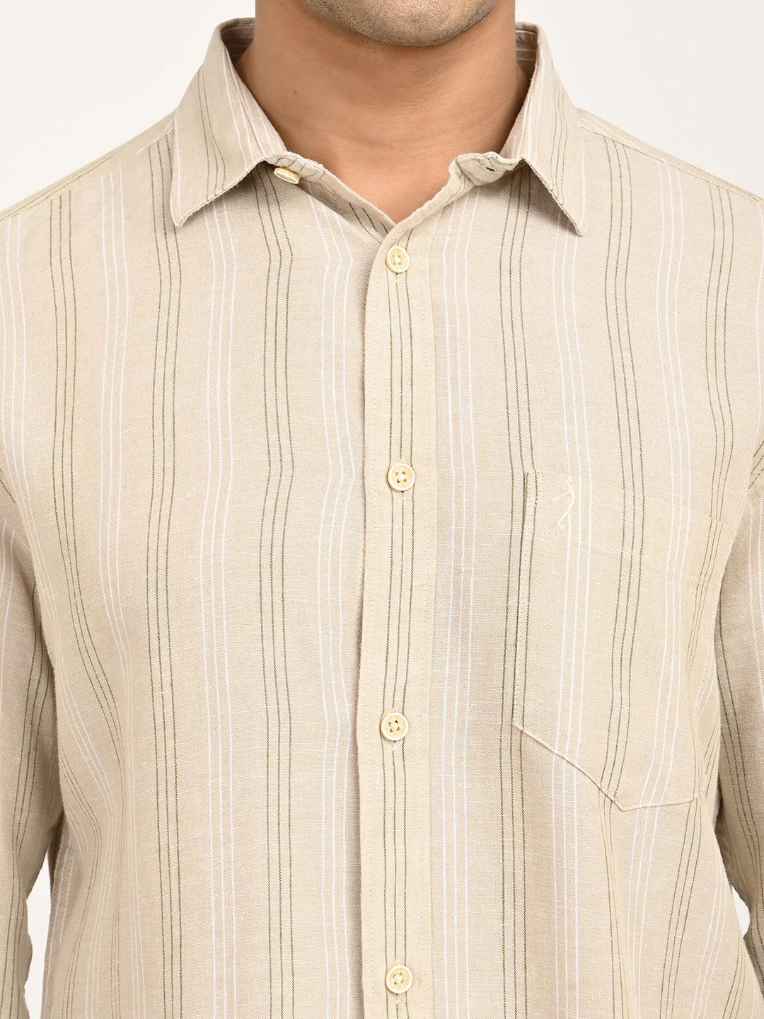 Men's Striped Full Sleeve Tencel Blend Shirt - Image 5