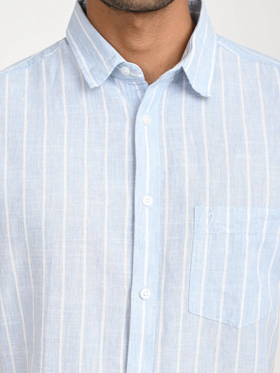 Men's Striped Half Sleeve Cotton Blend Shirt - Image 5