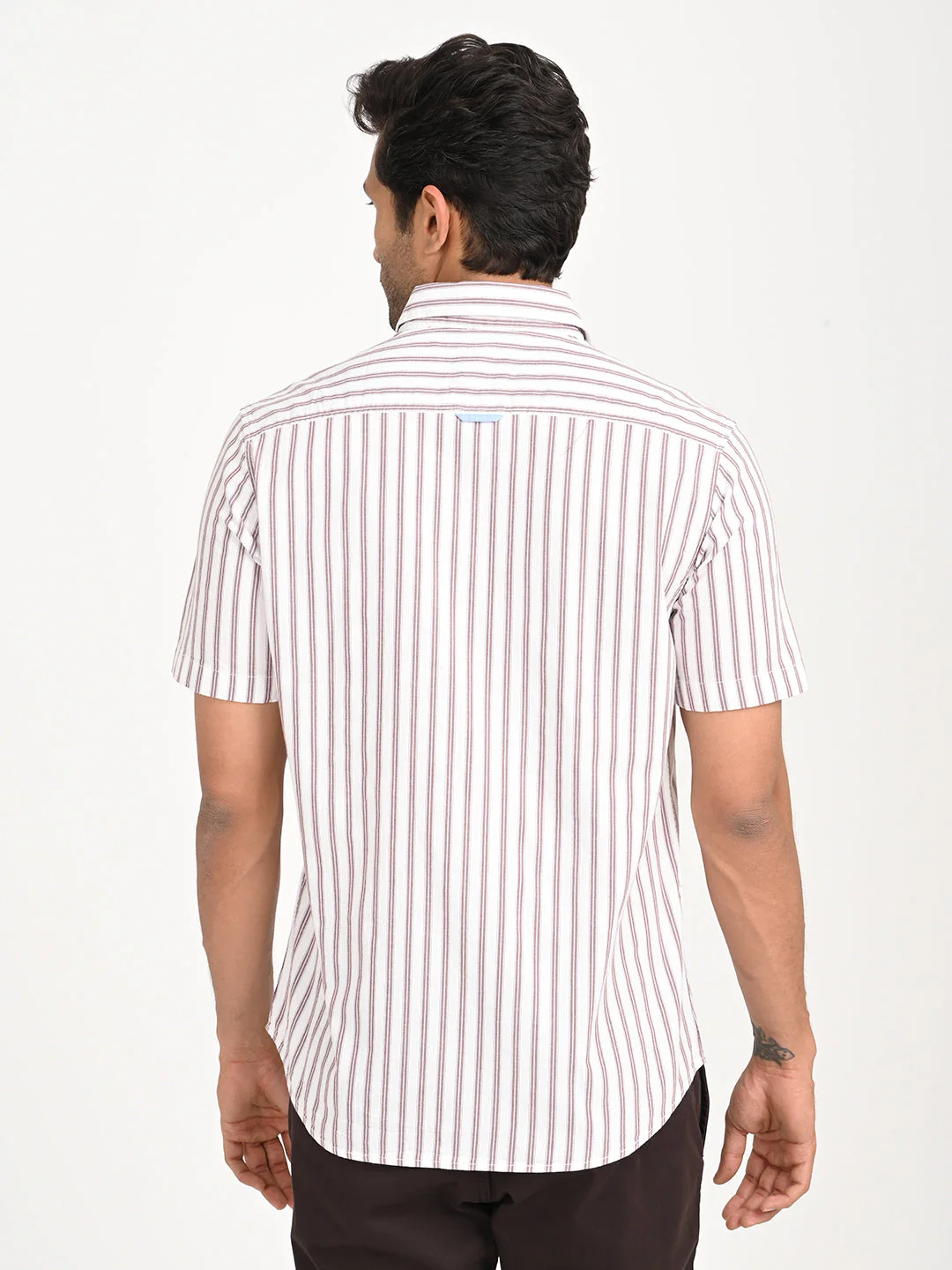 Men's Striped Half Sleeve Cotton Shirt - Image 10