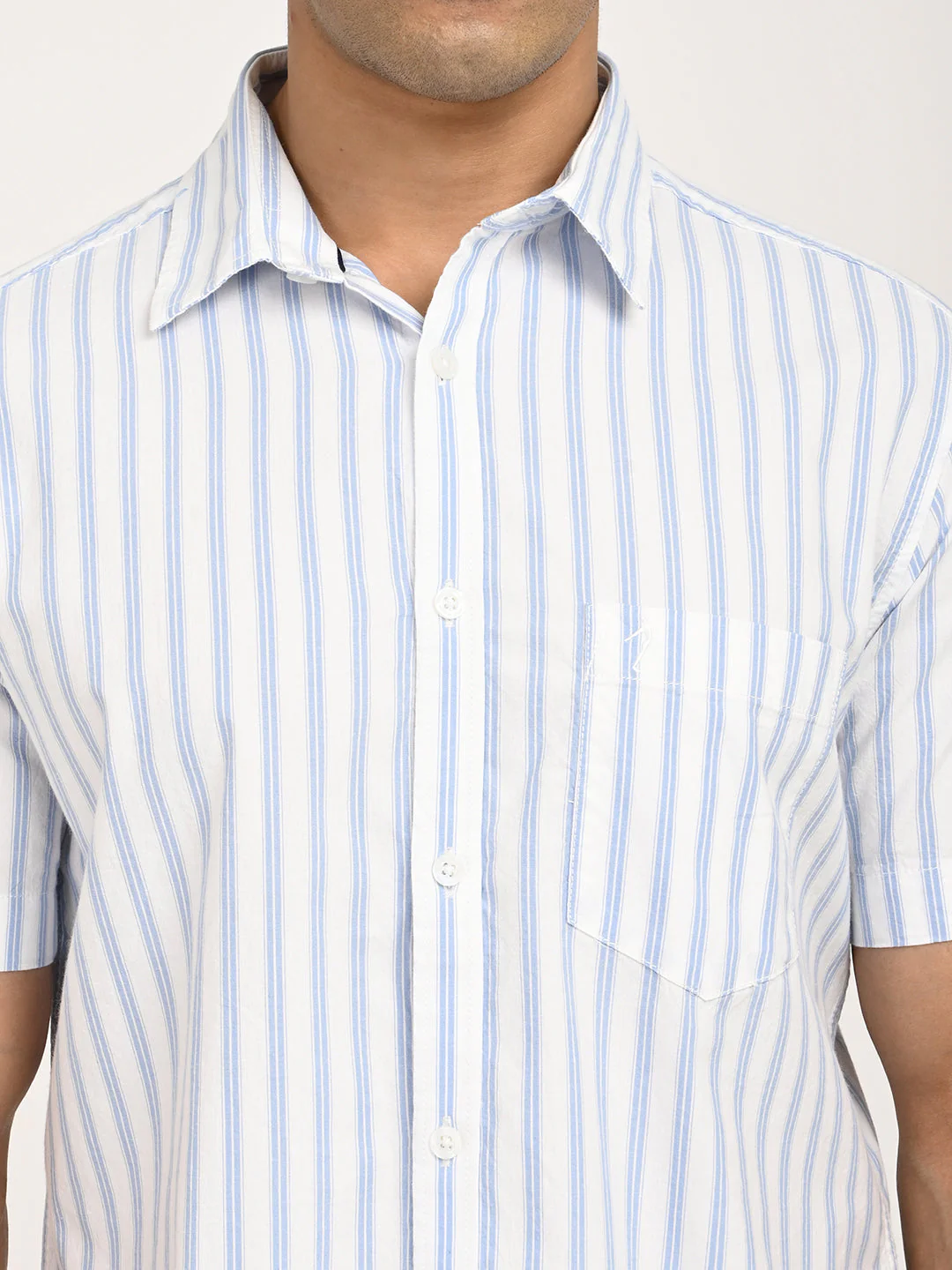 Men's Striped Half Sleeve Cotton Shirt - Image 5