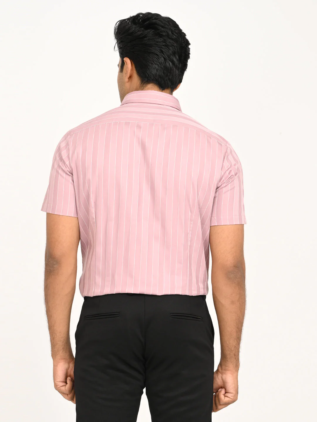 Men's Striped Half Sleeve Cotton Shirt - Image 4