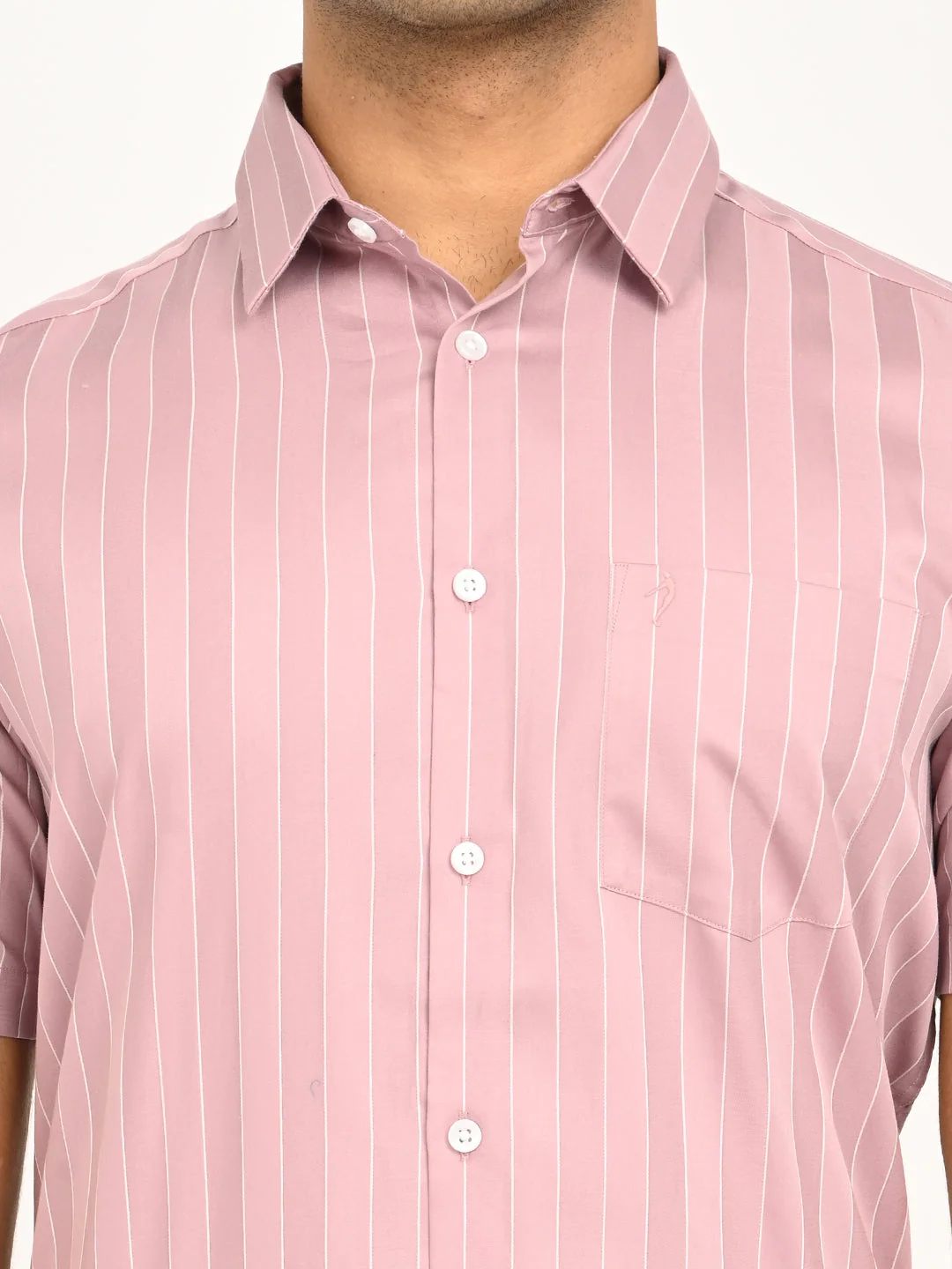 Men's Striped Half Sleeve Cotton Shirt - Image 5