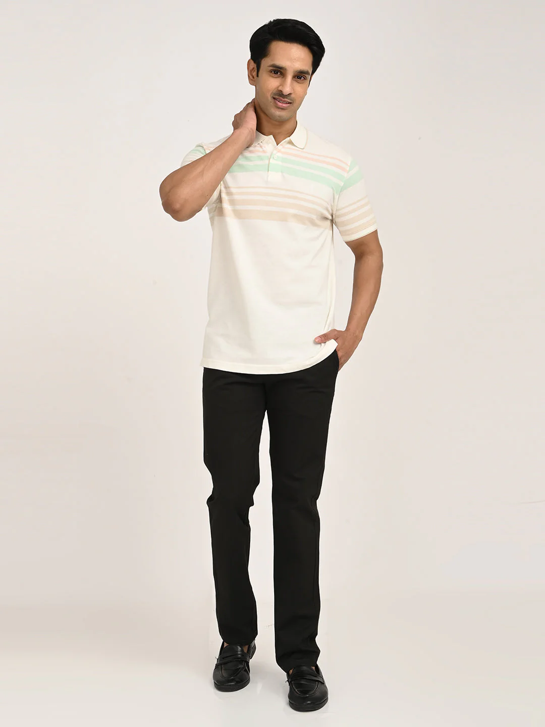 Men's Striped Polo T-Shirt - Image 6
