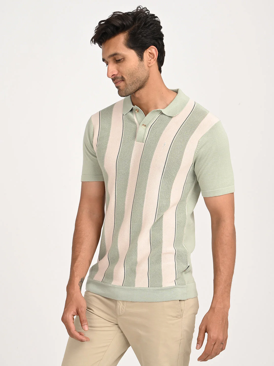 Men's Striped Polo T-Shirt - Image 2