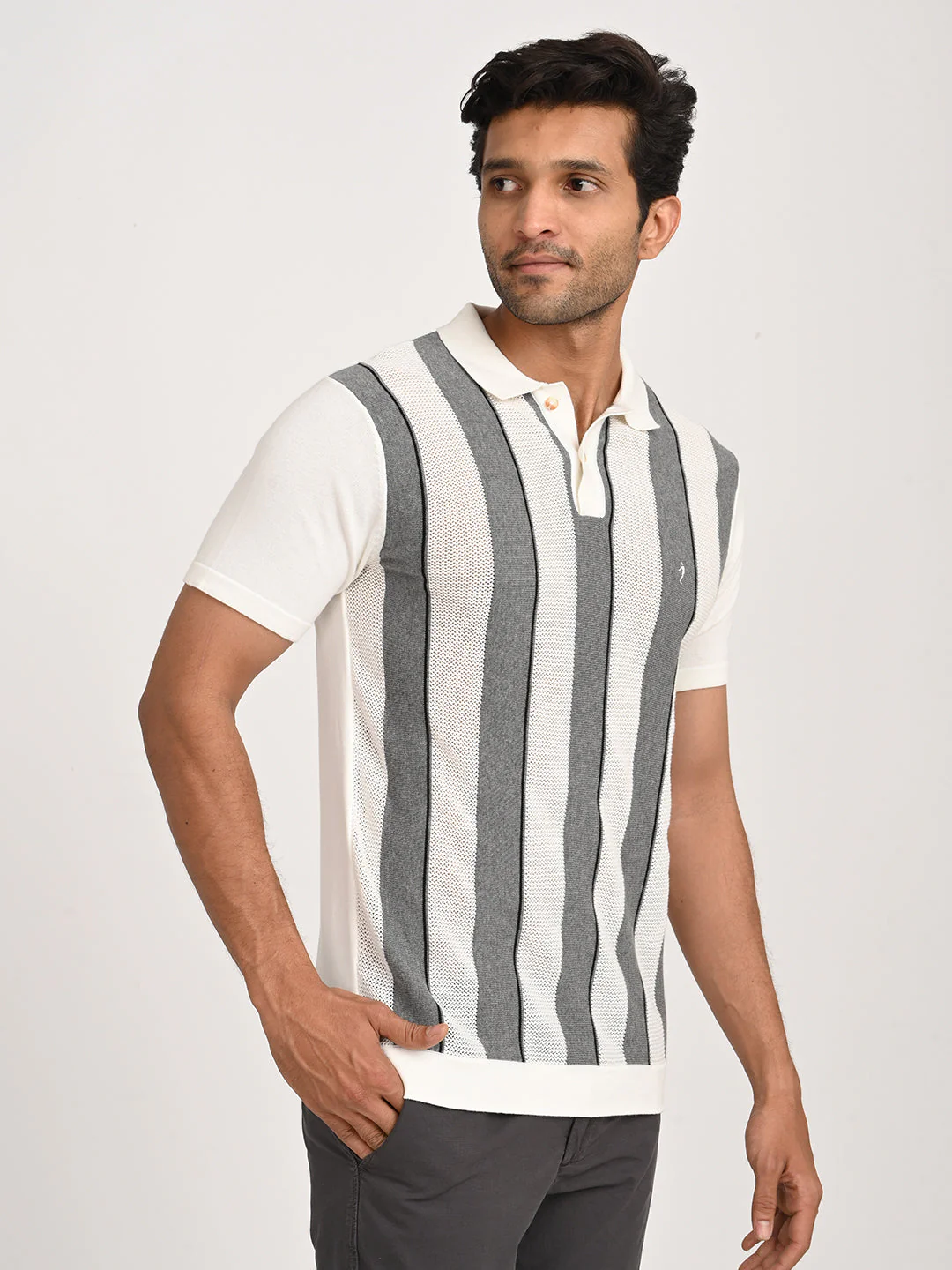 Men's Striped Polo T-Shirt - Image 9