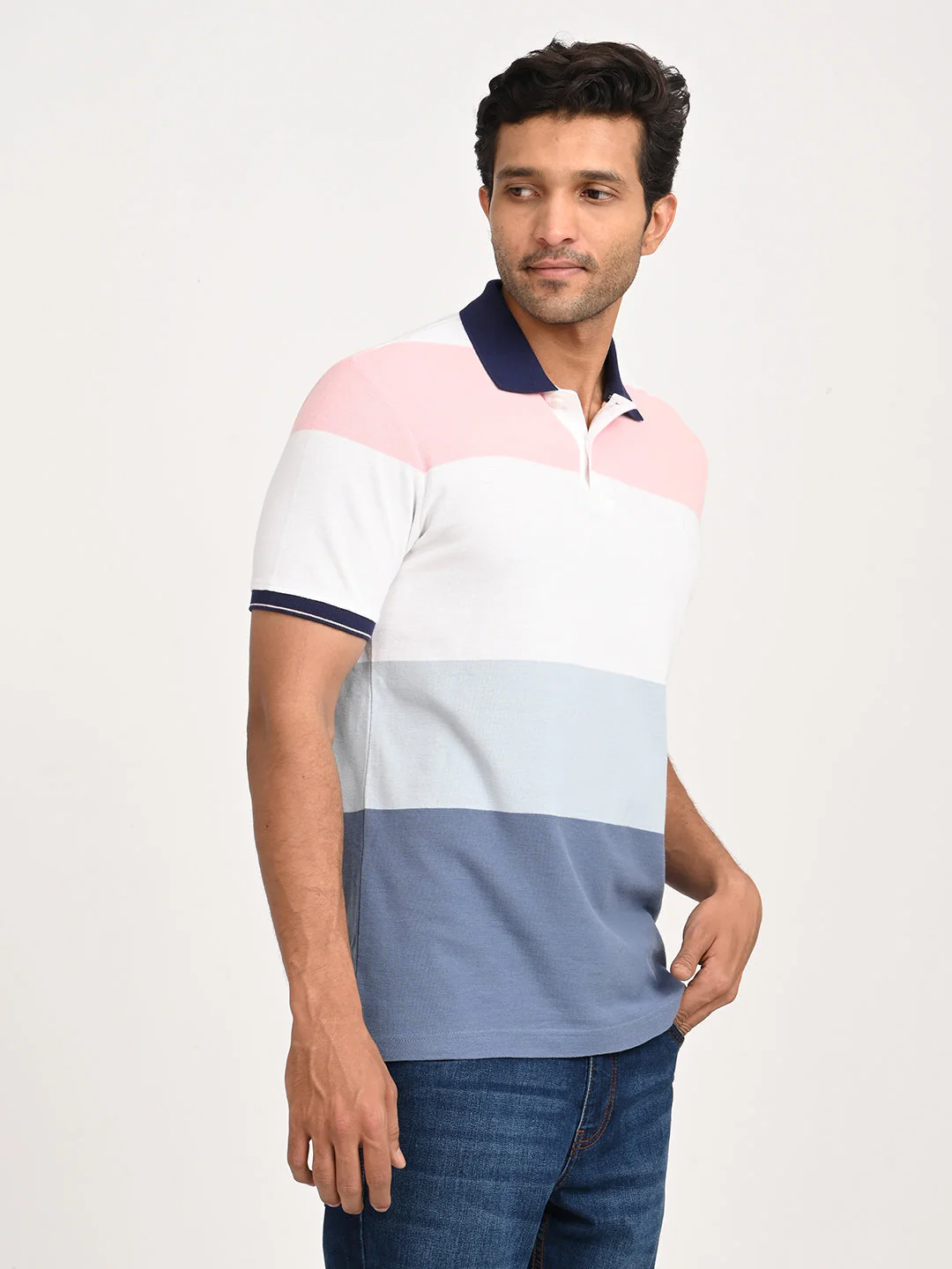 Men's Striped Polo T-Shirt - Image 3