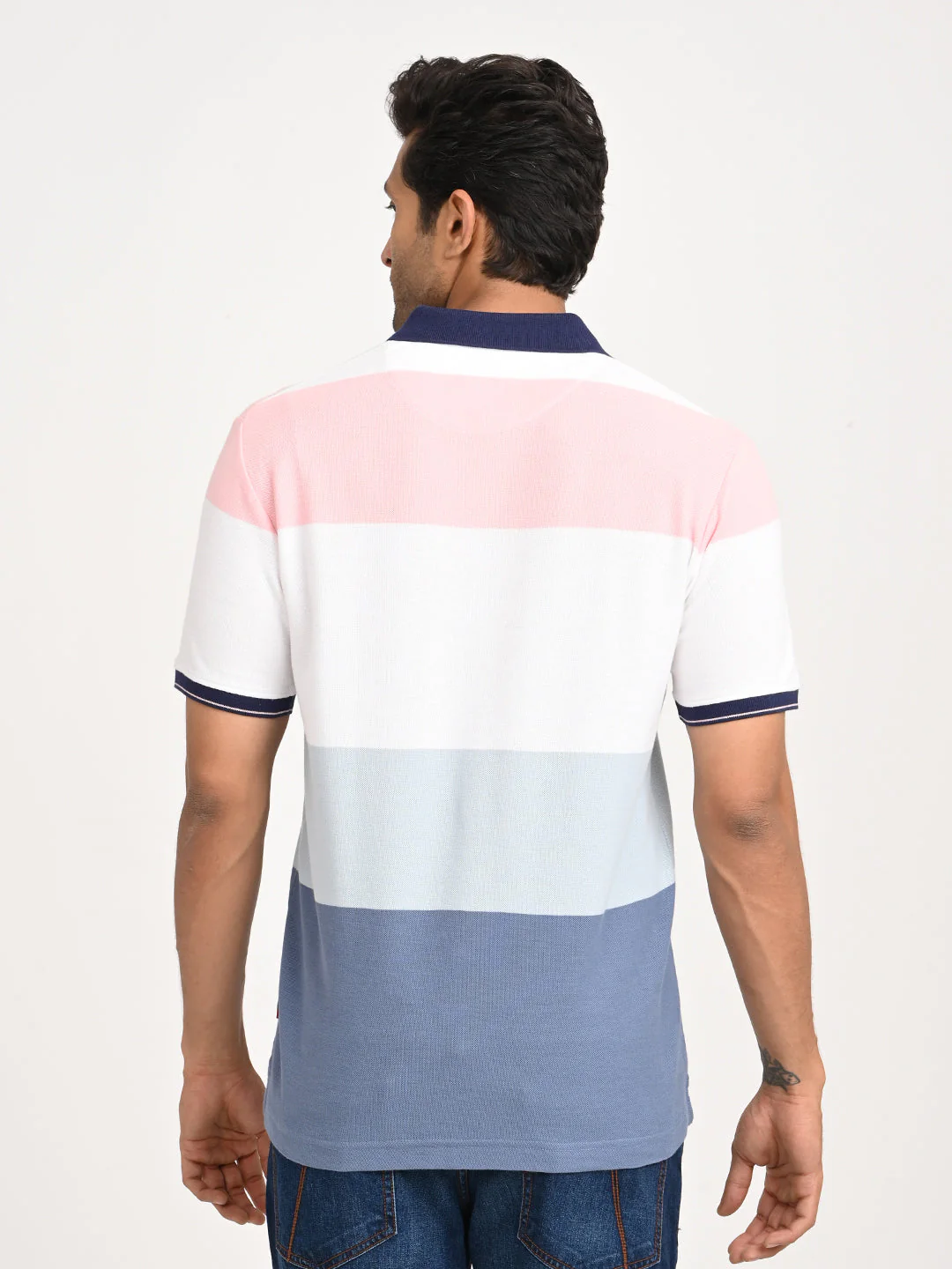 Men's Striped Polo T-Shirt - Image 4