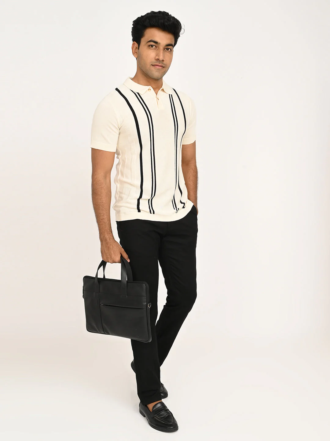 Men's Striped Polo T-Shirt - Image 12