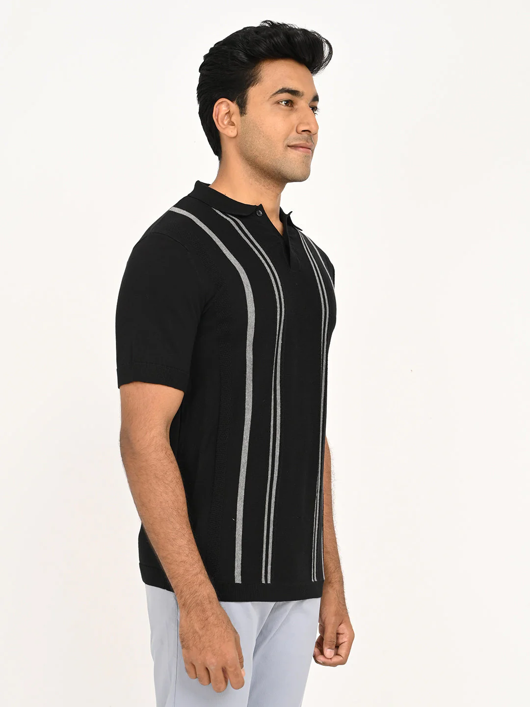 Men's Striped Polo T-Shirt - Image 3
