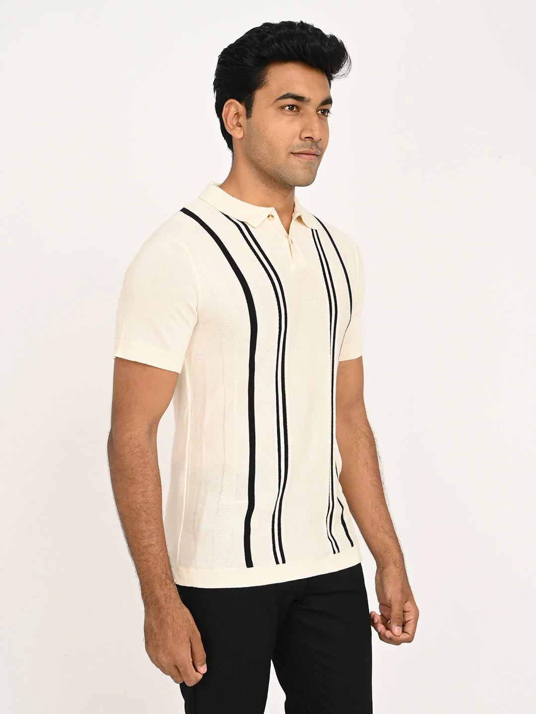 Men's Striped Polo T-Shirt - Image 9